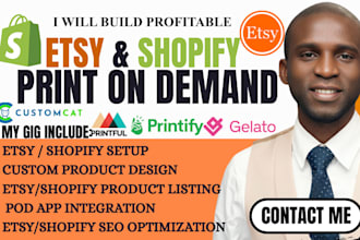 setup etsy shopify print on demand store with printify printful gelato etsy pod