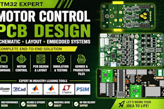 design motor control pcb, schematic, layout and embedded systems