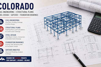 design colorado structural plans steel design, sap2000 and foundation drawings