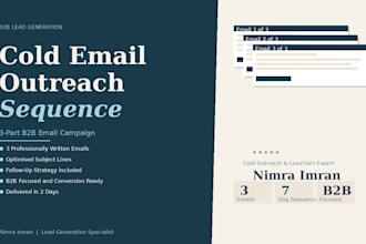 write a cold email outreach sequence for b2b lead