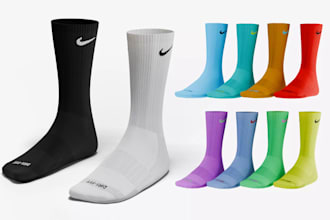 design 3d socks mockup, 3d socks render, 3d textile and glove mockup