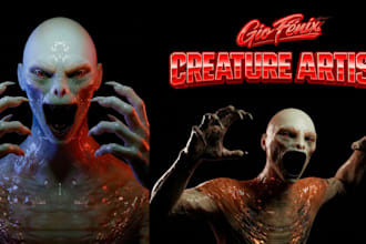 sculpt and texture a 3d creature or monster for your game