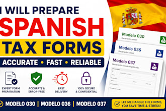prepare spanish tax modelo 030, 036 and 037 forms accurately and fast