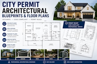 create city permit architectural blueprints and floor plans
