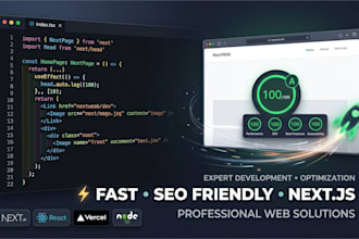 build a fast SEO friendly nextjs website or web app