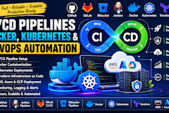 setup ci cd pipelines, docker, kubernetes and devops automation
