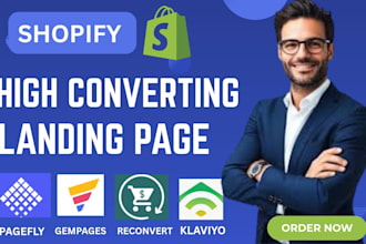 create high conversion shopify landing page with pagefly, gempages, ecomposer
