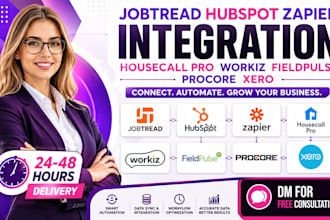 jobtread hubpsot zapier integration housecall pro workiz fieldpulse procore xero