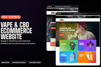 design cbd, hemp, vape or cannabis minimalistic website