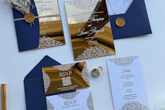 do luxury and minimalist wedding invitation design, modern invitation design