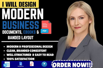 design modern business documents, ebooks and branded layouts