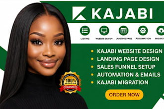 design your kajabi online course, landing page, and kajabi website