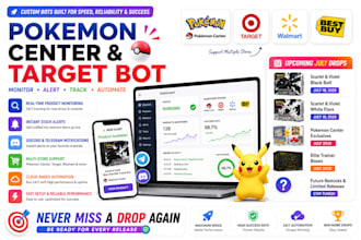 create a pokemon tcg monitoring bot for instant drop and restock alerts