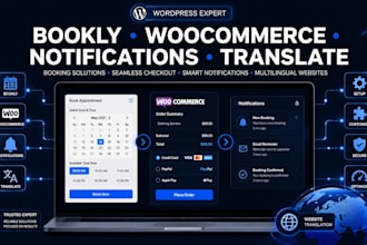 setup fix bookly appointments, woocommerce, notifications, translate your site