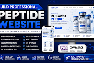 build peptide website peptide store research peptide woocommerce peptide website