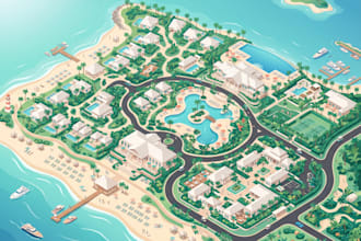 design custom interactive tourist maps, travel maps and illustrated location map