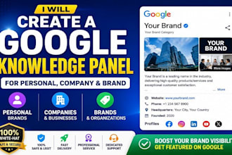 create standard google knowledge panel,knowledge panel for personal or company