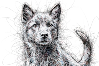 draw your pet into awesome scribble art