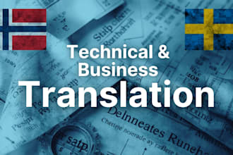 translate technical and business documents into norwegian