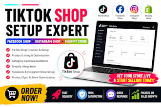 create tiktok shop facebook shop instagram shop setup shopify dropshipping store