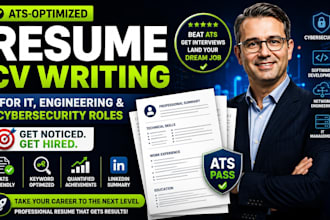 write an ats optimized resume CV for IT engineering cybersecurity roles