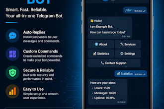 develop a custom telegram bot with advanced features