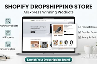 build shopify aliexpress alibaba dropshipping store with legit winning products