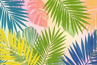 design abstract printable tropical palm leaf wall art