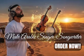 sing arabic song pop song custom song vocalist, as a male singing and songwriter