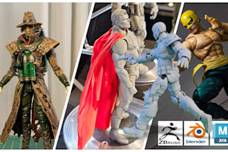 sculpt detailed 3d action figure, articulated figure, posable toy, statue figure