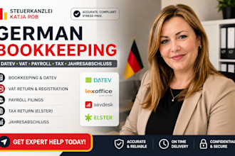 do german bookkeeping datev vat payroll tax return elster filing jahresabschluss