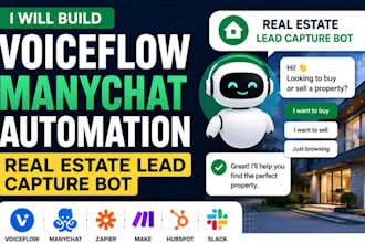 build voiceflow manychat automation real estate lead capture bot, ai chatbot