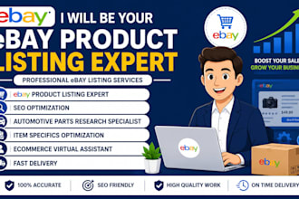 do ebay product listing, SEO, and automotive parts research