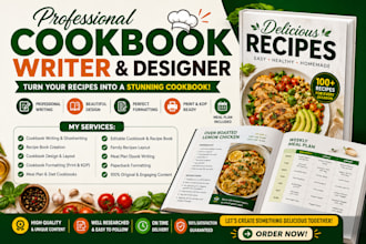 write design canva cookbook recipe book, diet meal plan cookbook design