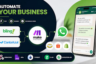 automate bling erp conta azul whatsapp workflows using make com