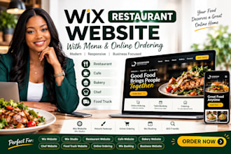 design wix restaurant website, cafe, bakery, chef and food truck