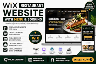 create wix restaurant website with menu and booking