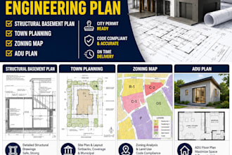 do full permit engineering plan, structural basement, town planning, zoning plan