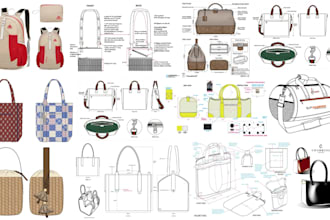 do professional bag design and tech packs for handbag, backpacks, purse, luggage