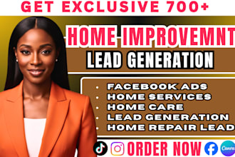 exclusive 700 UK,USA home service leads, home improvement leads, facebook ads