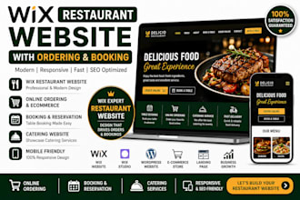 create wix restaurant website with ordering and booking