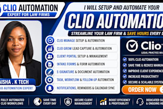 set up clio manage account for your law firm, intake form client clio automation