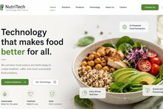 build squarespace nutrition science website food tech brand website healthcare