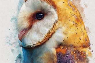 draw realistic animal illustration in watercolor