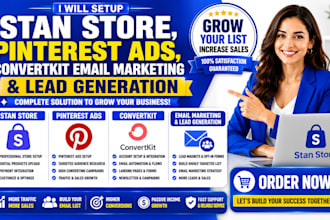 setup stan store pinterest ads convertkit email marketing and lead generation