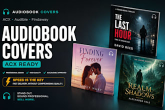 design an acx audiobook cover or reformat your book cover for audible