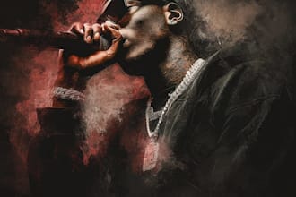 professionally design a cover art for your rap , trap song