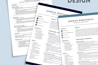 design a professional, modern resume and cover letter