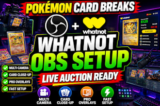 set up obs studio for whatnot pokémon sport card breaks and live auctions