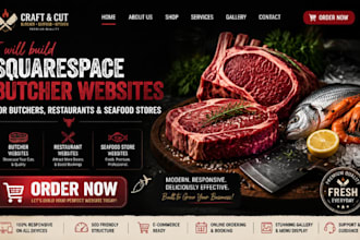 fix create squarespace butcher website restaurant butcher website seafood store